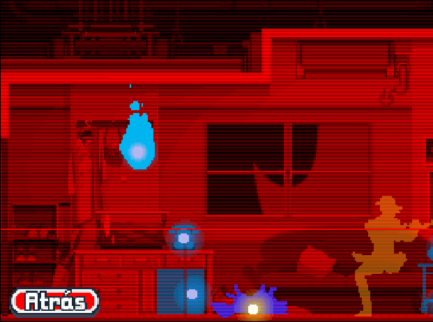 Se ve una casa bañada con un tinte rojo, es el mundo espiritual del juego. Nuestro personaje es un fantasma en forma de llama que puede saltar a los objetos del entorno.