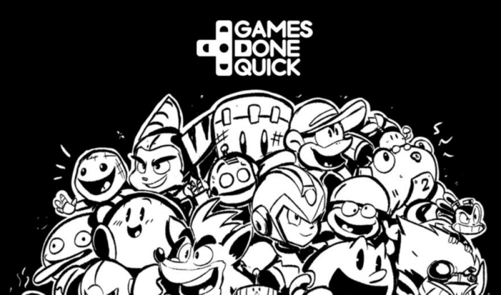 Logo de Games Done Quick, un maratón benéfico de speedrunning.